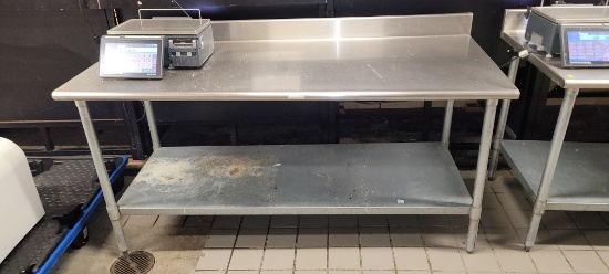 TABLE STAINLESS 72 X 30 BACKSPLASH AND UNDERSHELF
