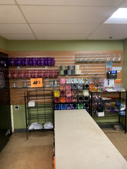 SLAT WALL 53X118 W/ 5GLASS SHELVES 8X48