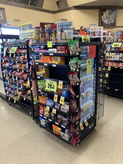 Two sided sidekick rack with top for 62 inch cooler at checkout