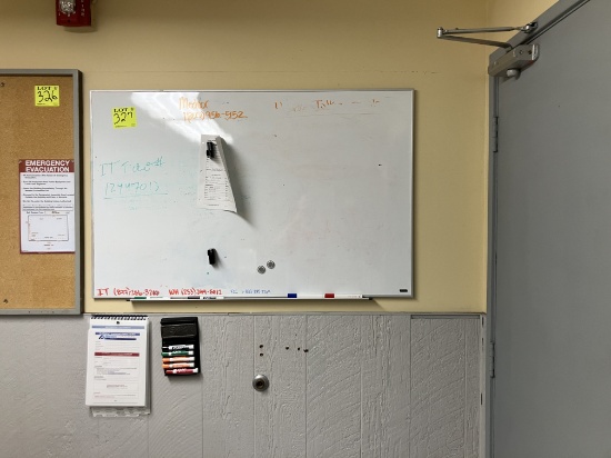 Wipe off board 48” w x 31” t , wall mounted