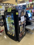 Two sided rack with top for 54” cooler at check outs