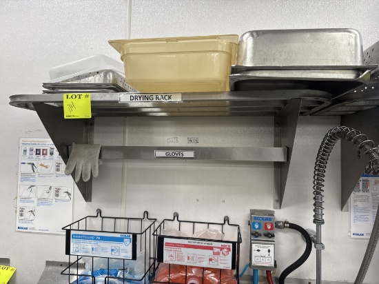 Stainless steel wall mounted drying shelf - 41”x 15"