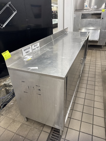 Stainless steel cabinet w/ sliding doors - 8’ x 2’