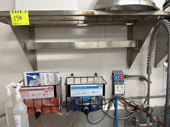 Stainless steel wall mounted drying shelf - 40” x 15”
