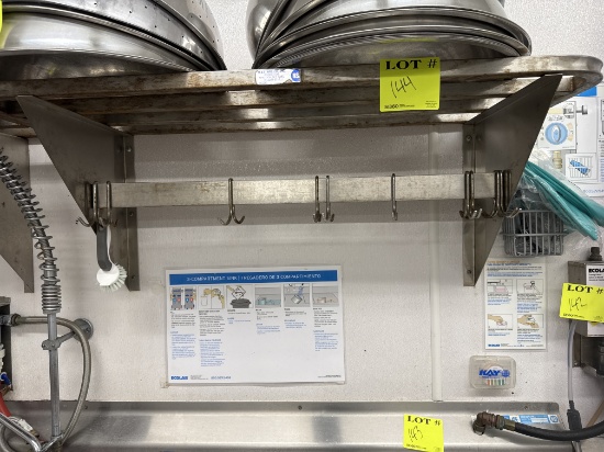 Stainless steel wall mounted drying shelf - 40” x 15”