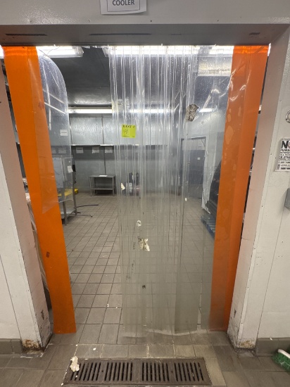 Walk in cooler w/ wall mounted shelving - 17.25” x 22.5’ x 9.5’