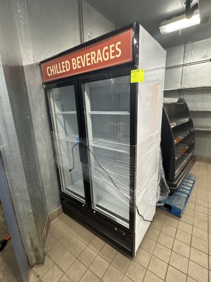 2 door glass door refrigeration case - self contained on wheels