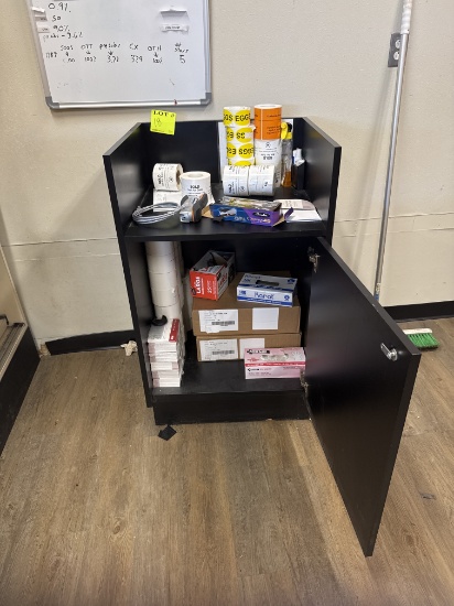 Wood podium cabinet no key - 25” x 22” x 42.5” H