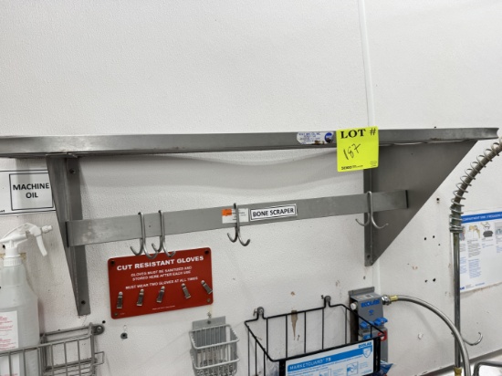 Stainless steel wall mounted drying shelf - 42” x 15”