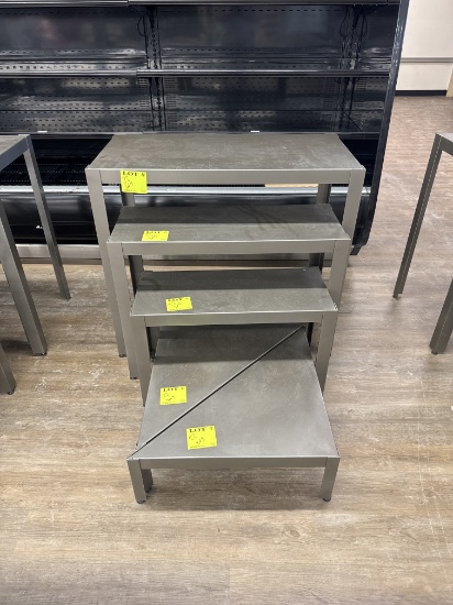 Metal display nesting tables - lot of 5