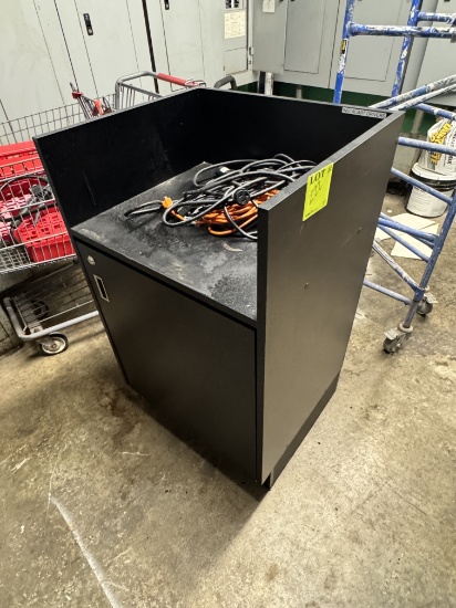 Standable desk w/ cabinet and extension cords - 25” x 22”