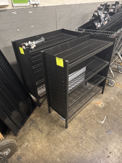 Metal wire display rack w/ adjustable shelves - 34” x 14” x 36" - lot of 2