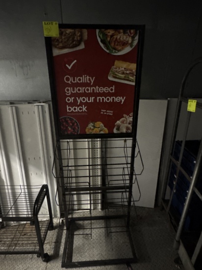Steel ad/magazine rack w/ 22” x 28” sign holder