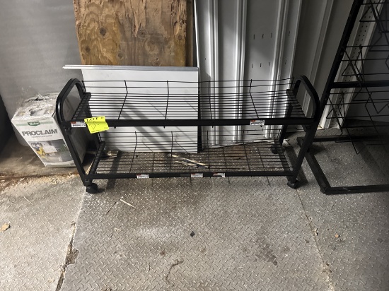 Knee knocker display rack on casters - 43” x 13” x 23"