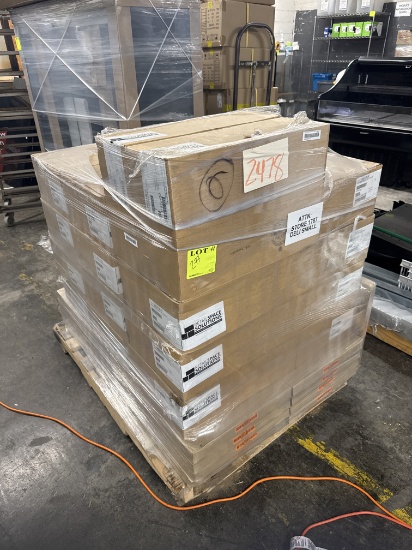 Pallet of pusher trays and mountable bars