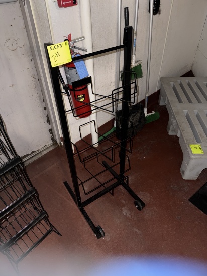 Wire metal display rack W- newspaper - 16” W