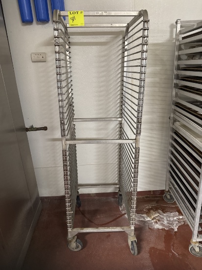 Food service sheet pan rack on casters - 18” sheet pan max width