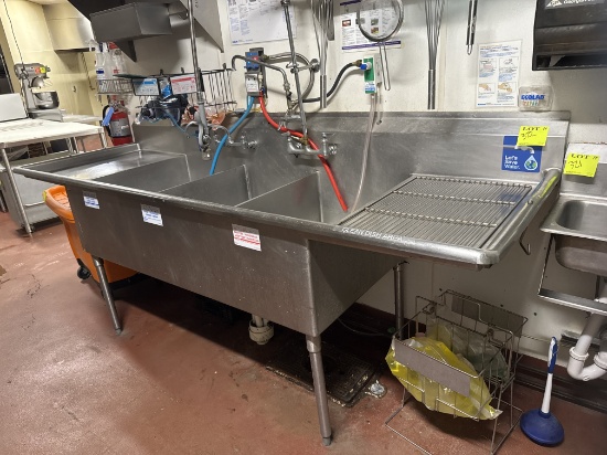 3 compartment sink - 101” x 33” with overspray