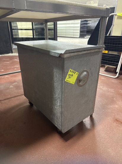 Steel bakery storage unit on casters