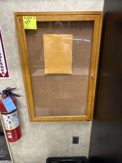 Locking cork board wood unit - 2’ x 3’