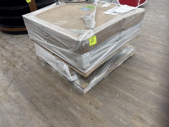 Pallet of 4’ x 19” shelving - base and top shelves - new