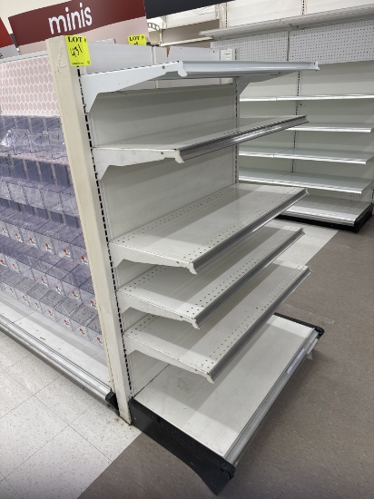 Gondola end cap - 3’ - 5’ H - 19” base shelf - 17” & 15” shelving - sold by