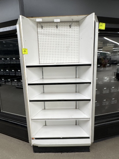 Wood display for corner - adjustable shelving - 3’ x 13” x 82” H