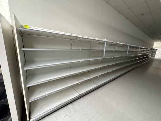 Gondola wall run - 3’ & 4’ sections - 78” H - 23” base shelves - 22” shelvi
