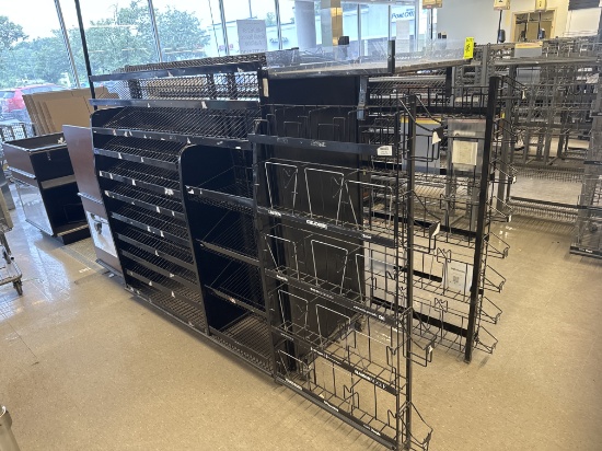Cash wrap wire merchandiser on casters