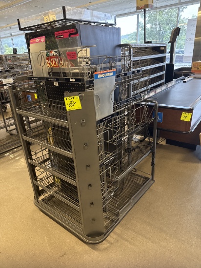 Cash wrap wire merchandiser on casters (Doesn’t include cooler)