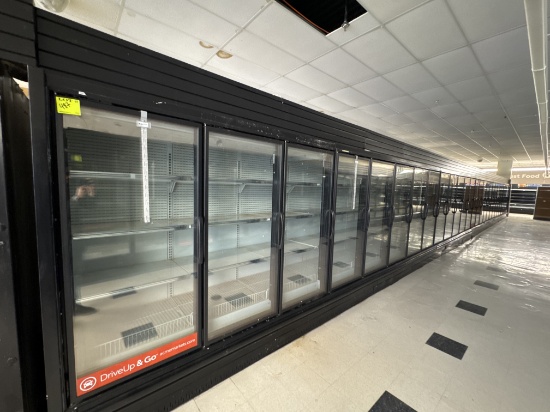 27 door refrigeration run - 6 sections - low temp - remote - priced per doo