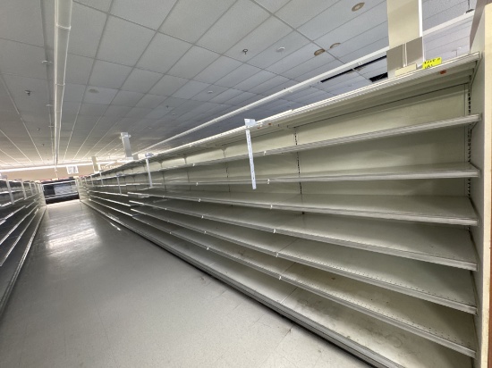 Gondola run - 3’ & 4’ sections - 72” H - 23” base shelves - 21” shelving so