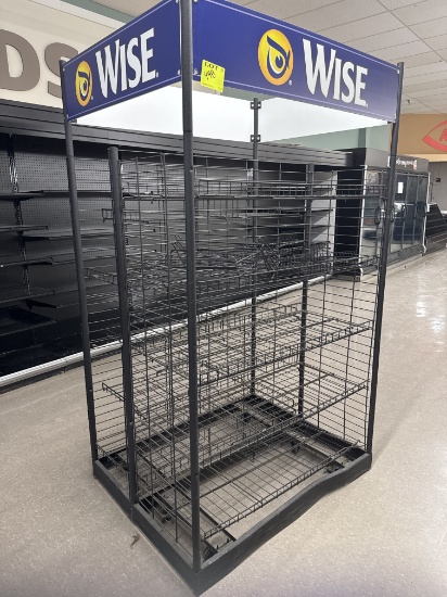 Metal wire 3 way display in casters - 4’ x 40” x 94” H