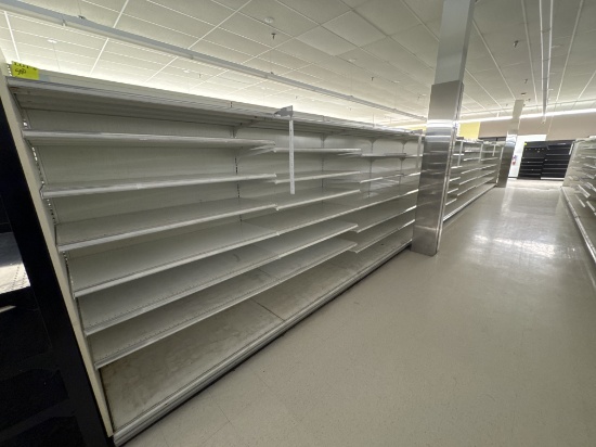Gondola run - 4’ sections - 72” H - 23” base shelves - 21” shelving sold- s