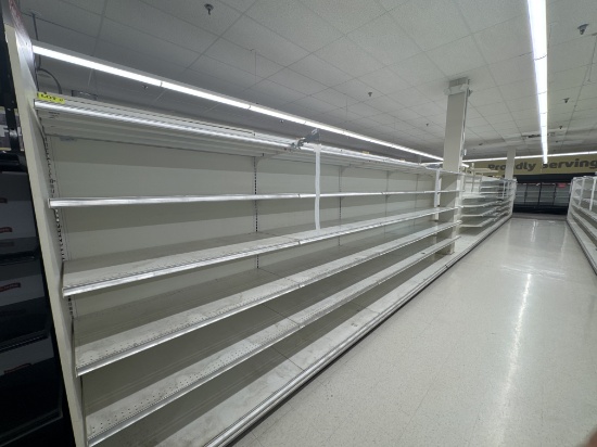 54' Gondola run - 3’ & 4’ sections - 72” H - 23” base shelf - 21” shelving