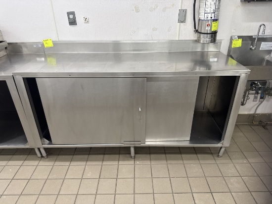 Stainless steel cabinet w/sliding doors - 6’ x 2’