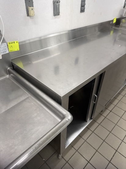Stainless steel cabinet w/sliding doors - 6’ x 2’