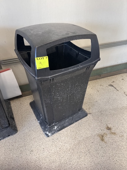 Large plastic outdoor trash can