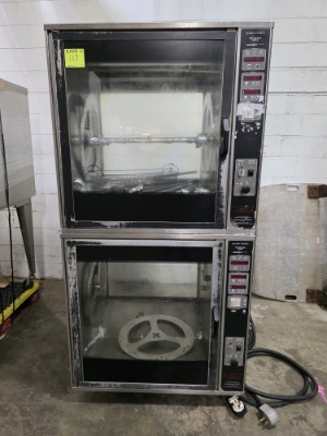 Double stack rotisserie electric oven