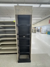 Display shadow box w/ adjustable wired shelves - 23” x 15” x 86.5” H