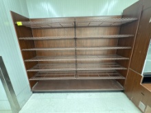 Gondola wall run - 78” H - 4’ sections - 21” base shelves - 20” wired shelv