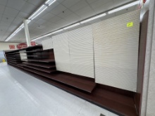Gondola walk run - 78” H - 3’ sections - 25” base shelves - 24” shelving -