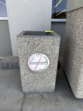 Outdoor concrete cigarette butt unit