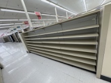 Gondola island run - 60” H - 3’ sections - 15” base shelves - 14” shelving