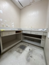 L shaped desk w/ drawers - 32” x 6’ / 32” x 45.5”