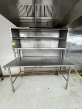 Stainless steel table w / shelving - 6’ x 30”