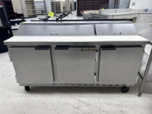 3 door prep station refrigerated unit
