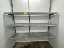 Wall mounted shelving beams x3 - 6 shelves @ 3’ x 18”