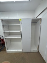 Wood standing cabinets - lot of 2 - total dimensions: 6’ x 2’ x 6’
