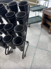 Floral bucket display on casters